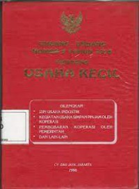 UNDANG - UNDANG NOMOR 9 TAHUN 1995 TENTANG USAHA KECIL