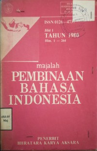 MAJALAH PEMBINAAN BAHASA INDONESIAJILID I